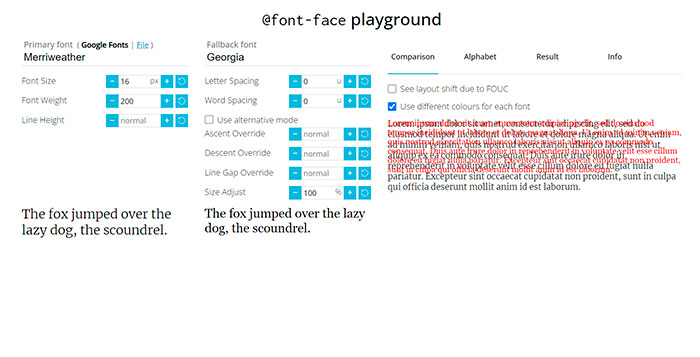 @font-face playground